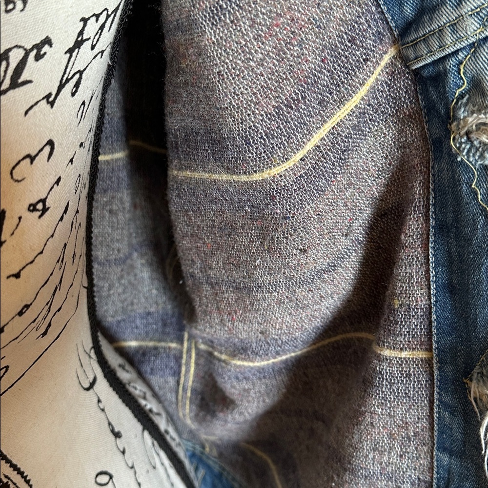 Vintage Lee Storm Rider Denim Jacket with Tan Accents - Picture 5 of 7